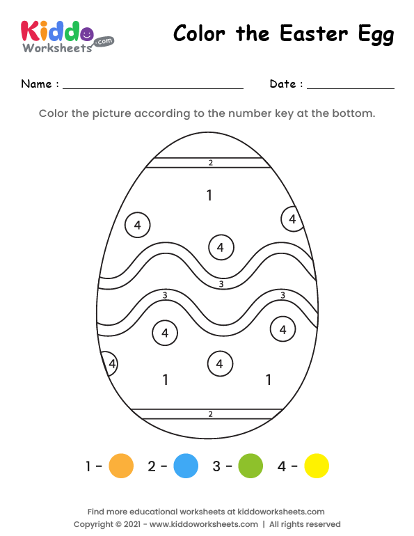 Free Printable Color the Easter Egg Worksheet - kiddoworksheets