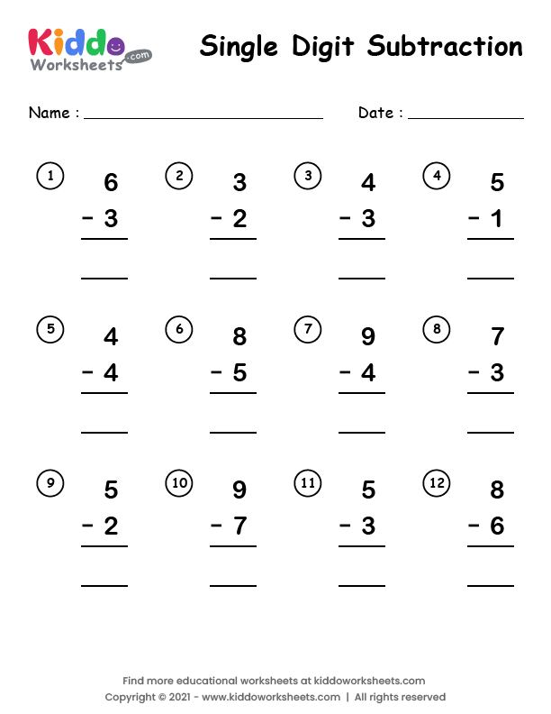 free-printable-single-digit-subtraction-worksheet-kiddoworksheets