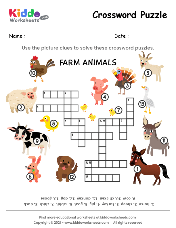 Animal Crossword Puzzle in 2023  Crossword, Crossword puzzle, Crossword  puzzles