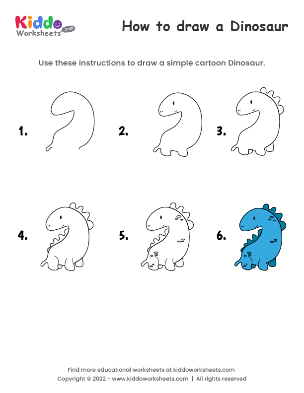 Draw a Dinosaur: Learn how to draw a dinosaur. Easy & Fun Drawing