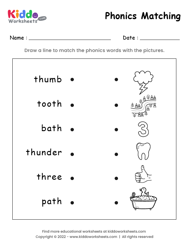 Big and Small Matching Worksheet - Black and White