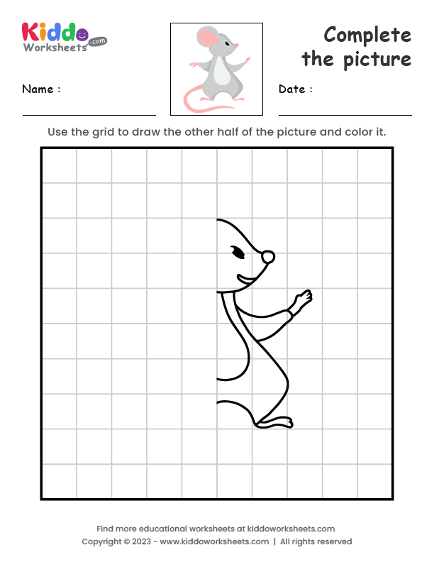 Free Printable Complete the picture Mouse Worksheet - kiddoworksheets
