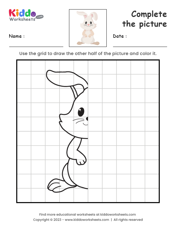 Free Printable Complete the picture Rabbit Worksheet - kiddoworksheets