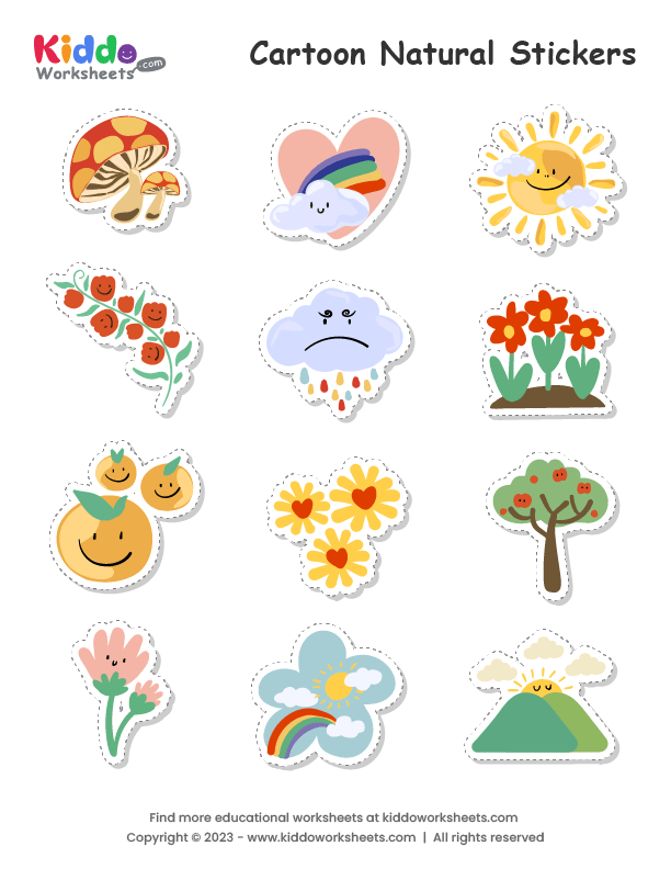 Sticker Pattern Worksheet Free Printable Natural Stickers Worksheet - kiddoworksheets