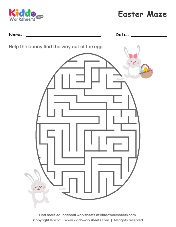 Free Printable Easter Maze Worksheet