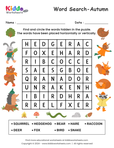 Autumn Word Search