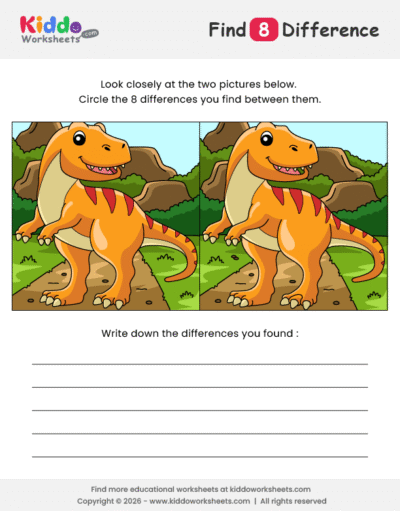 Dinosaur Spot the Difference