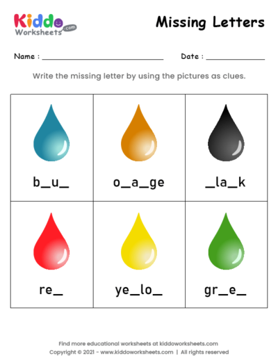 Missing Letters Color