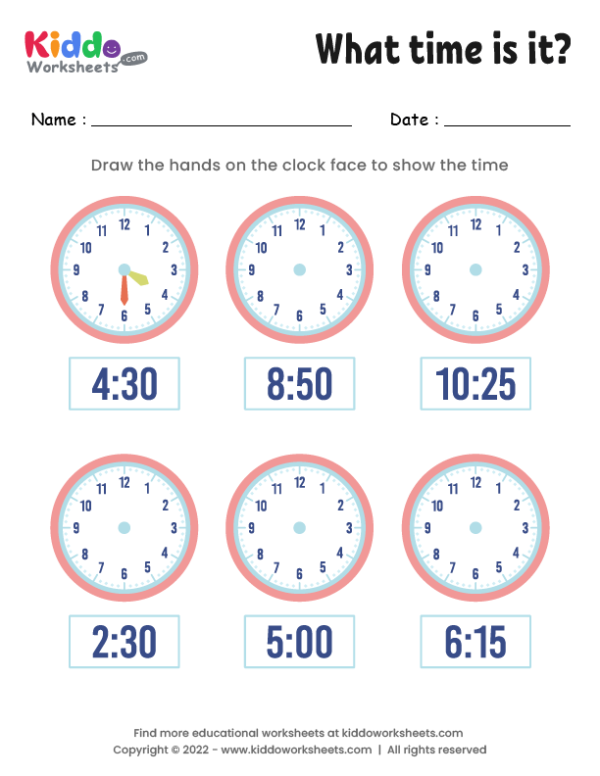 Draw hands on clock 4