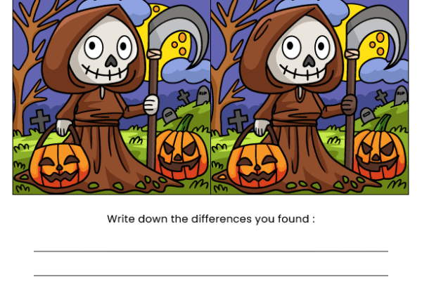 Reaper Find the Difference Worksheet