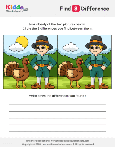 Thanksgiving Spot the Difference