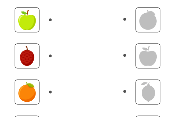 Shadow Matching Fruits Worksheet 1