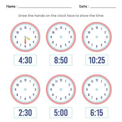 Draw hands on clock 4