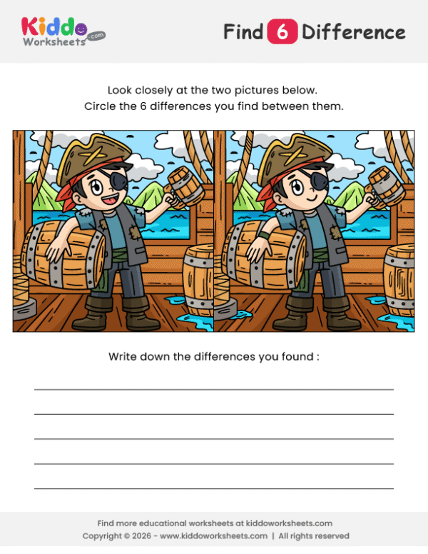 Pirate Spot the Difference