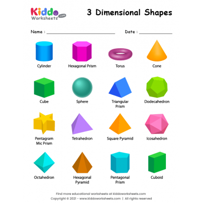 3D Shapes Worksheet