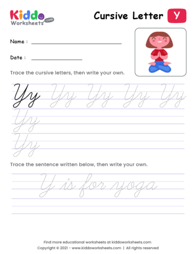 Cursive Writing Letter Y