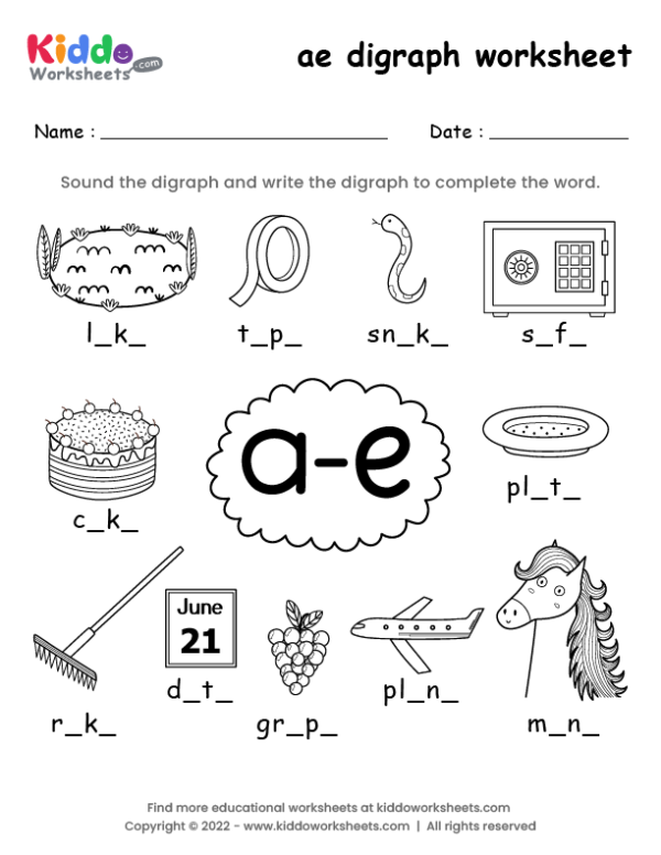 ae digraph worksheet