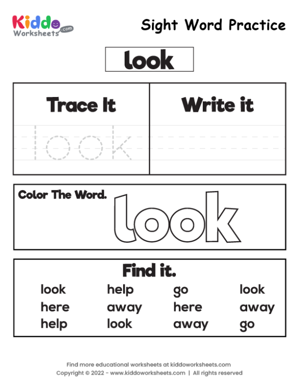 Sight Word Practice look