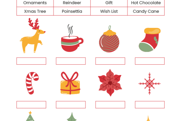 Christmas Word Matching