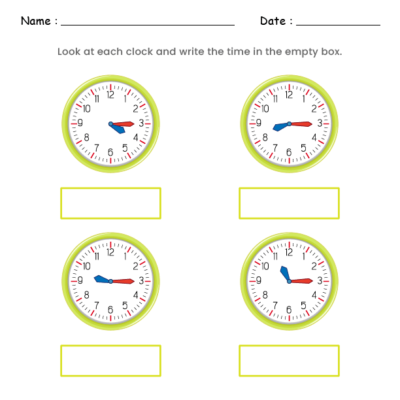 what time is it worksheet 3
