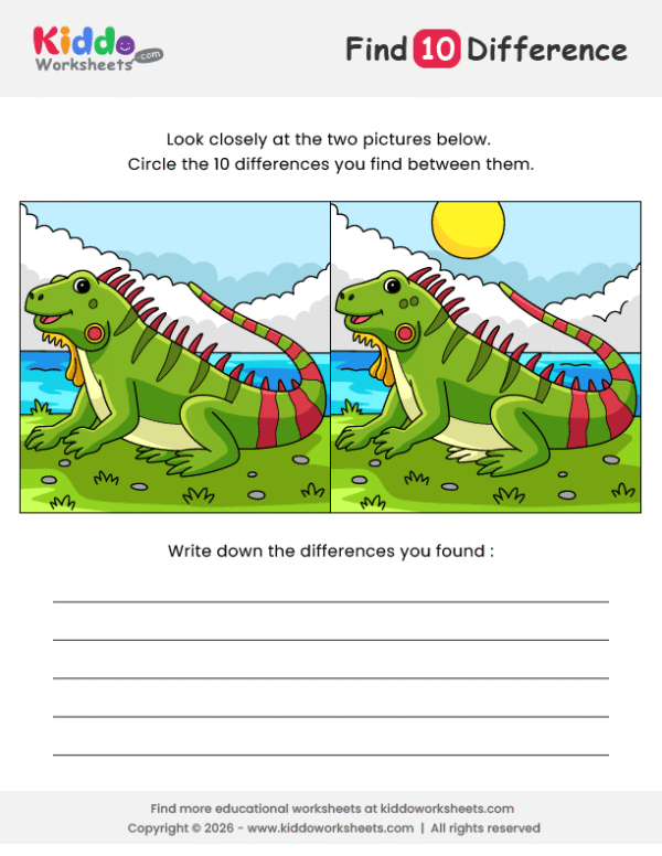 Iguana Spot the Difference
