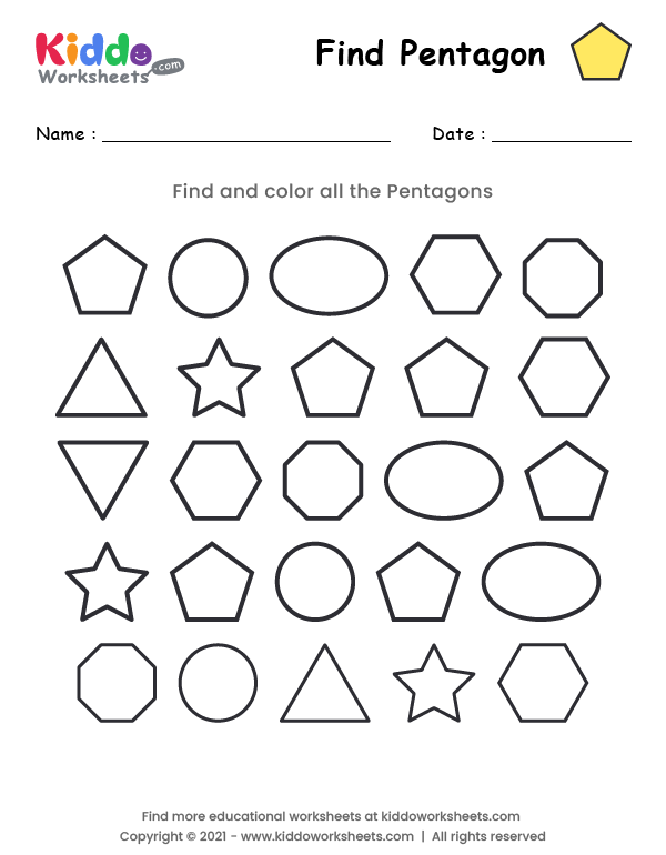 Find Pentagon Worksheet