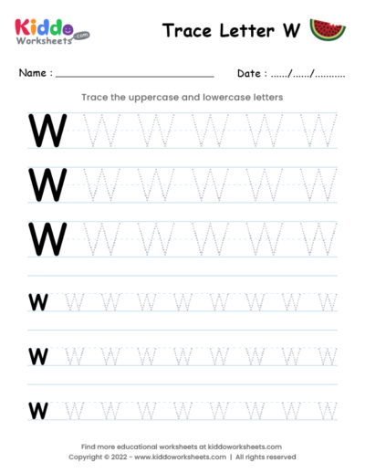 Tracing Letter W