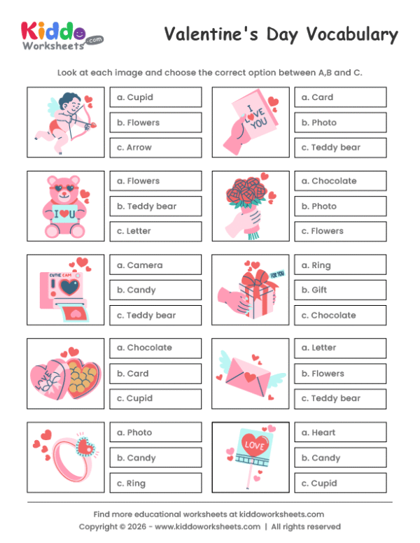 Valentines Day Vocabulary ESL