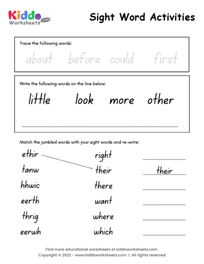 Sight Word Activities 4