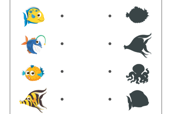Shadow Matching Underwater Worksheet