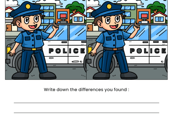 Police Find the Difference Worksheet