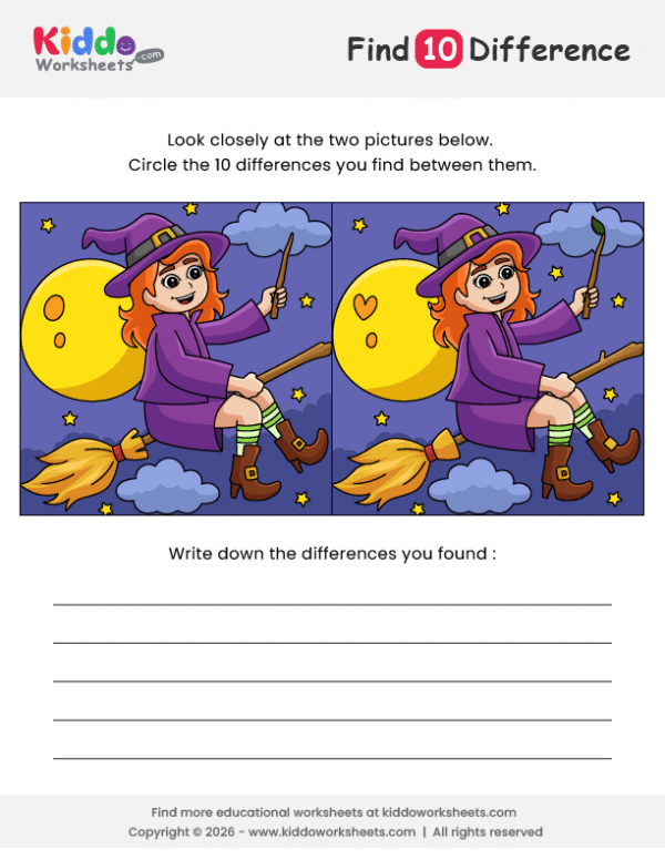 Witch Girl Spot the Difference
