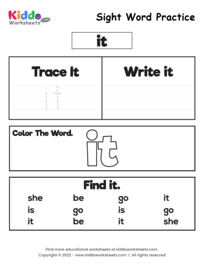 Sight Word Practice it