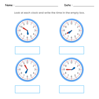 what time is it worksheet 1