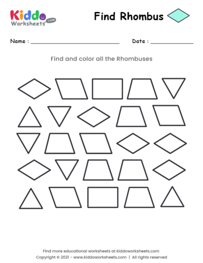 Find Rhombus Worksheet