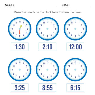 Draw hands on clock 5