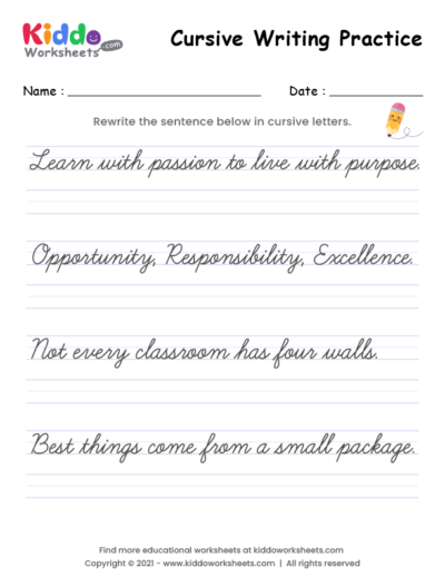 Cursive Writing Practice