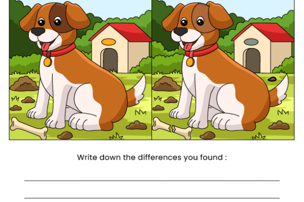 Dog Find the Difference Worksheet