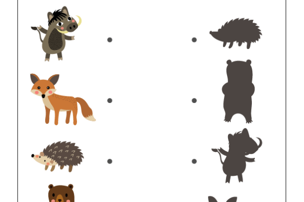 Shadow Matching Forest Animals Worksheet
