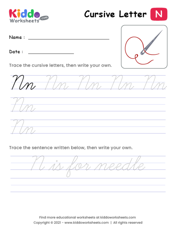 Cursive Writing Letter N