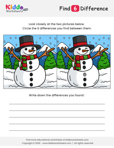 Snowman Spot the Difference