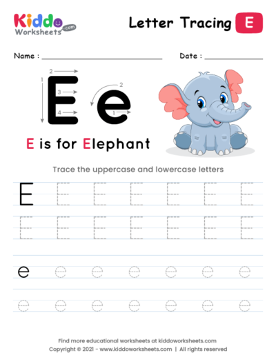 Tracing the Letter E