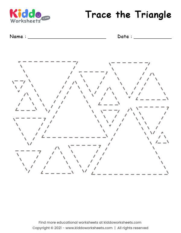 Free Printable Tracing Shape Triangle Worksheet - kiddoworksheets for Area Of A Triangle Free Printable Worksheets