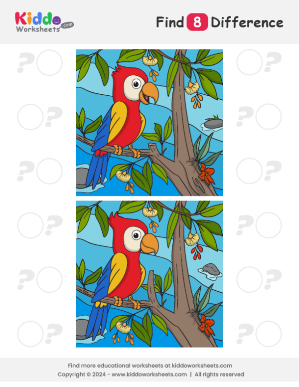 Free Printable Parrot Spot The Difference Worksheet Kiddoworksheets Free Printable Parrot Spot The Difference Worksheet Kiddoworksheets