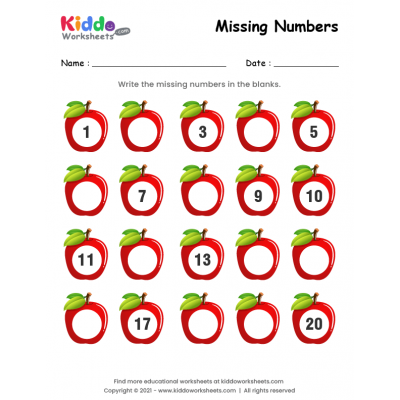 Apple Missing Numbers 1-20