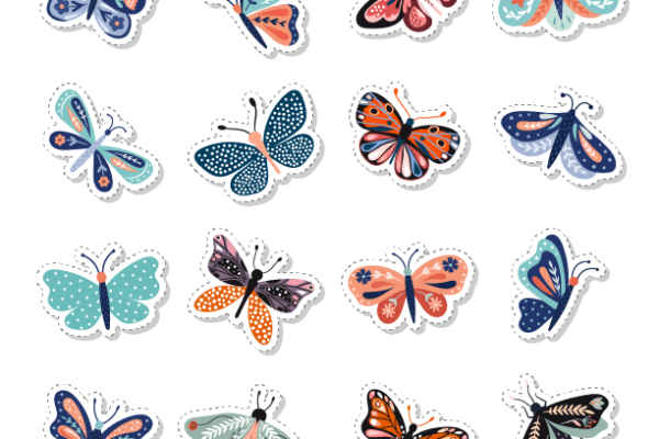 Cartoon Butterfly Stickers