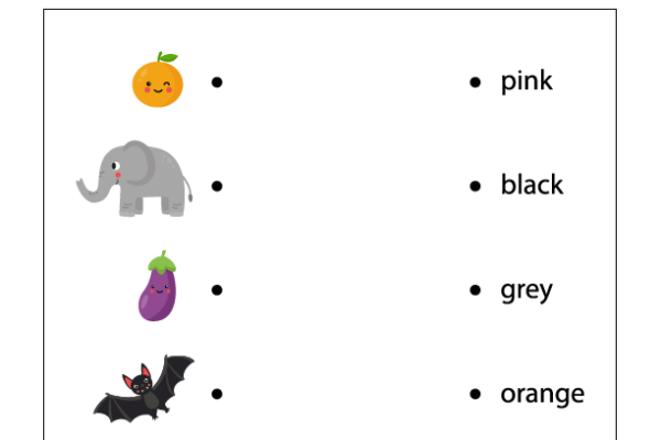 Color and Picture Matching Worksheet 1
