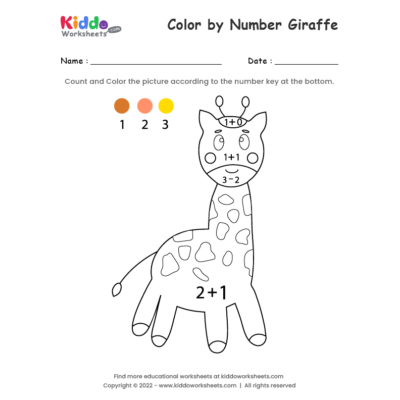 Color by Number Giraffe