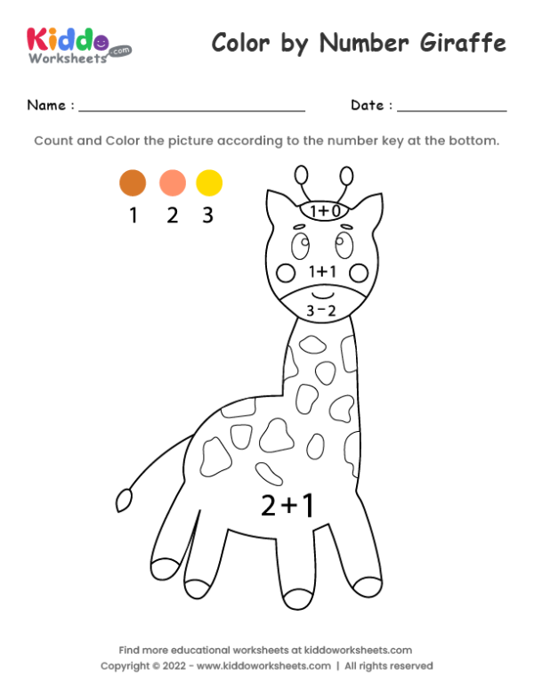 Color by Number Giraffe