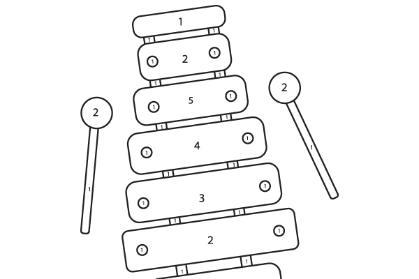 Color the Xylophone Worksheet